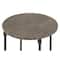 2ft. Black Iron & Brown Marble Traditional Accent Table